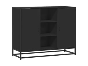 Buffet - bahut - meuble de rangement noir 92x35x76 cm bois d’ingénierie