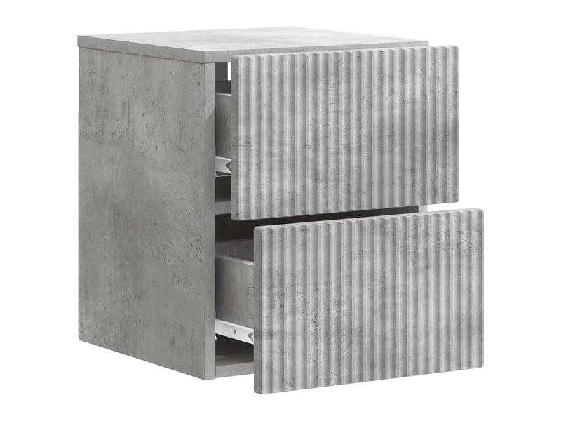 Table de chevet - cabinet de chevet - table de nuit mural 2 pièces gris béton 33 x 34,5 x 40 cm - Conforama E