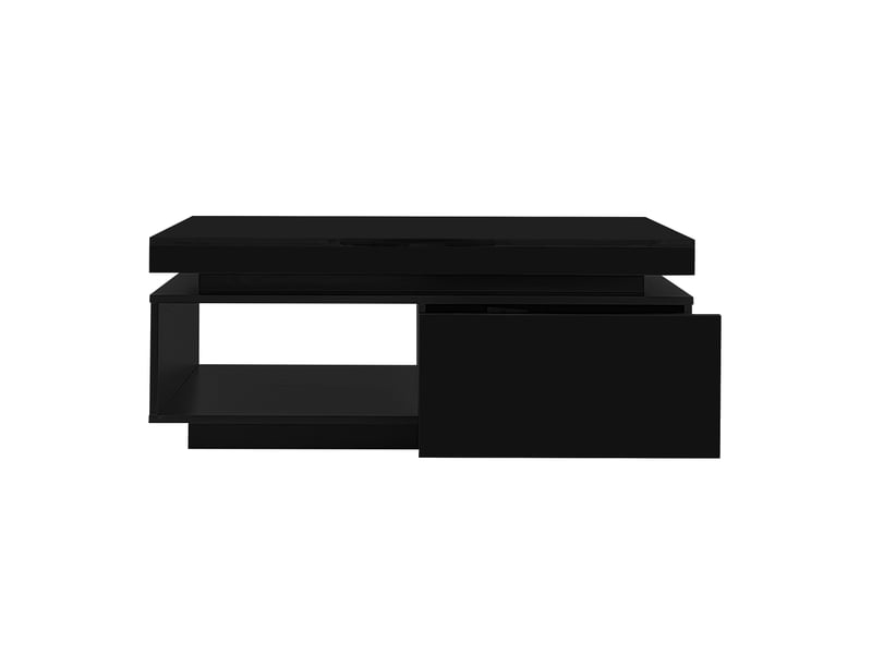  Ensemble meuble tv mural noir, meuble tv et table basse, finition brillante, éclairage led  - Conforama D