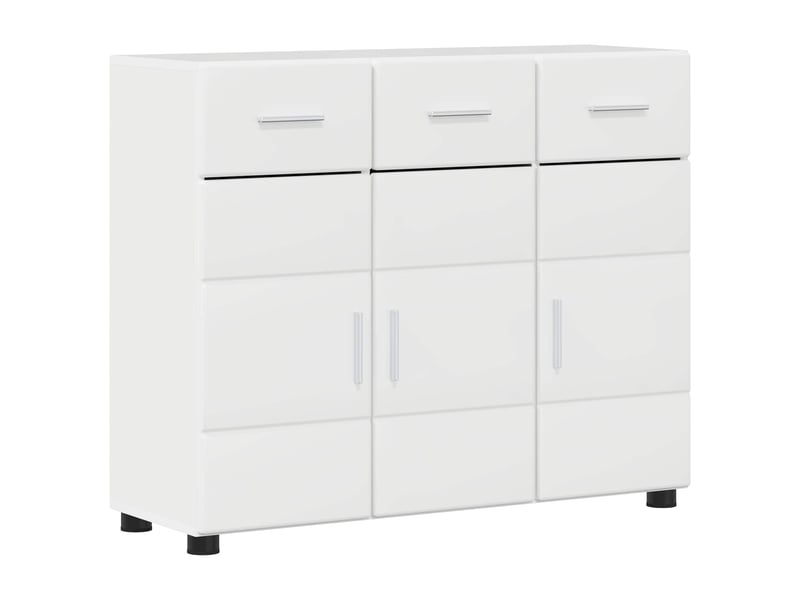 Buffet - bahut - meuble de rangement florin 88,5 x 30,5 x 73 cm blanc brillant - Conforama A