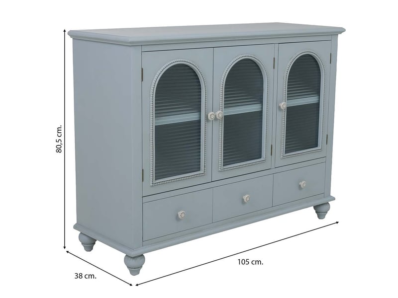  Buffet en bois bleu 105x38x80,5 cm h  - Conforama C