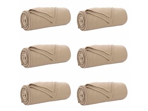 Couverture jetée de canapé 6 pcs camel 200x150 cm 2.61 kg polaire