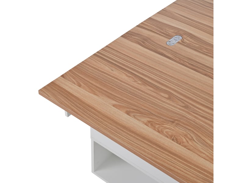 Table basse relevable avec 4 tiroirs, plateau dépliable, 100 x 50 x 52 cm, blanc et décor chêne - Conforama R