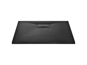 Bac de douche receveur de douche rectangulaire salle de bain maison intérieur trou de drain standard de 9 cm smc 90 x 80 cm noir 02_0003456