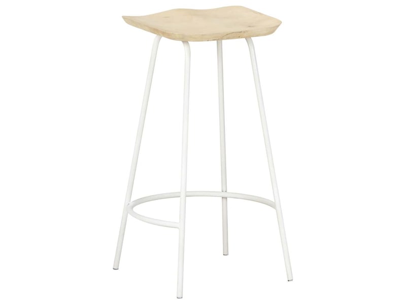  Lot de 2 tabouret de bar, chaise de bar bois de manguier massif  - Conforama C