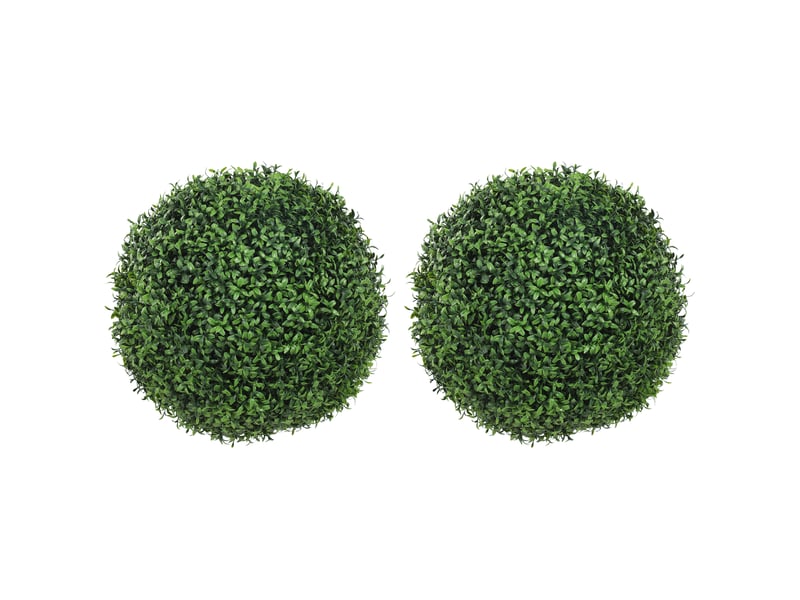 Lot de 2 boules de buis artificielles en pot, résistantes aux uv, 42 cm, pour décoration intérieureextérieure - Conforama B