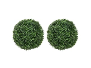 Lot de 2 boules de buis artificielles en pot, résistantes aux uv, 42 cm, pour décoration intérieureextérieure