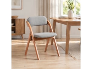 Lot de 2 chaises pliantes 60x52,5x79 cm, faciles à ranger, housse amovible, assise matelassée, gris, en bois