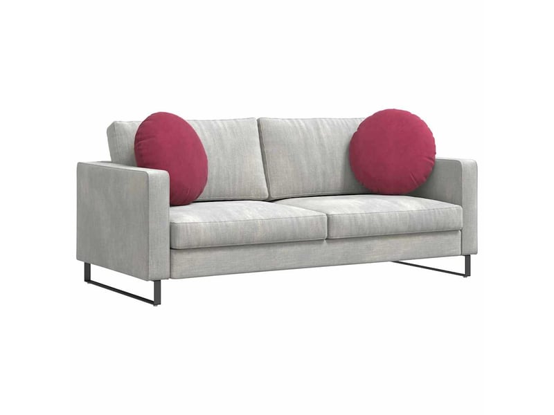  Lot de 2 coussins de siège, coussins décoratifs velours bordeaux ø50 x 19 cm cf59887  - Conforama C