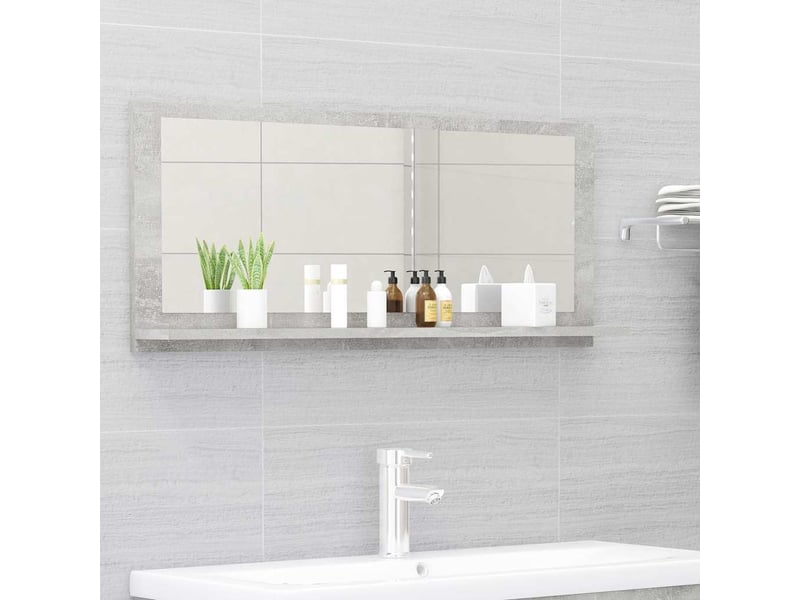  Miroir de salle de bain, miroir de toilette gris béton 90x10,5x37 cm aggloméré cf62548  - Conforama B