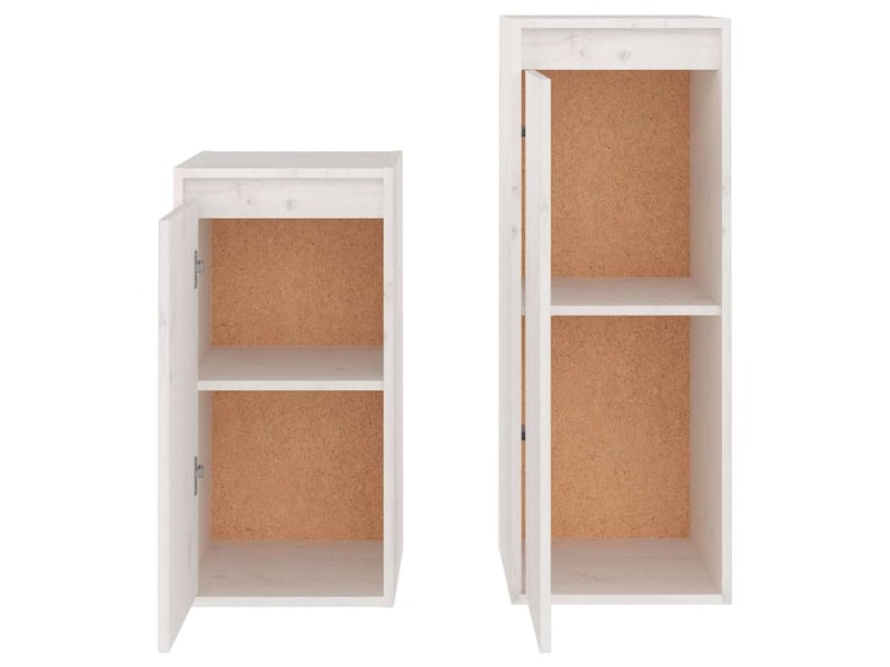  Lot de 2 meuble tv bas salon blanc bois massif de pin shl45318  - Conforama D