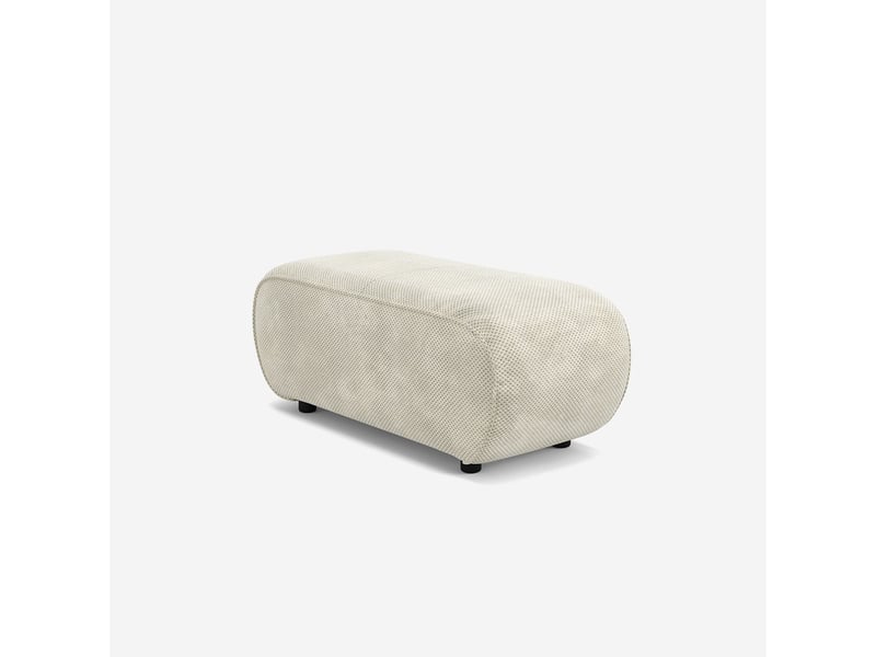 Pouf repose-pieds modulable en velours pour salon moderne gardena - crème  - Conforama A