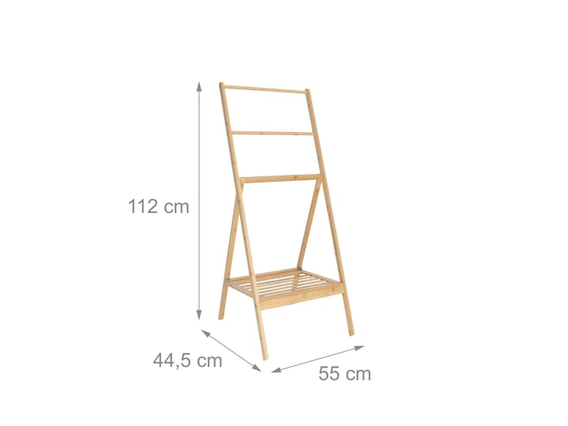  Porte-serviettes décoratif pliable pratique salle de bain 3 barres 85 x 30 x 30 cm en bambou naturel 13_0017758  - Conforama A