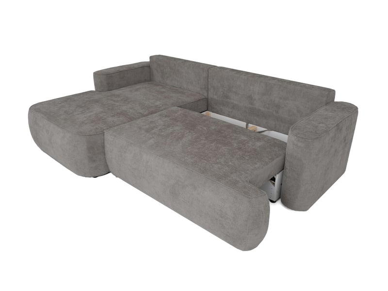  Canapé d'angle gauche cassis avec coffre de rangement en tissu chenille - gris CASSIS - Conforama D