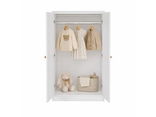 Armoire 80x50x120 cm à 2 portes avec tringle mdf blanc