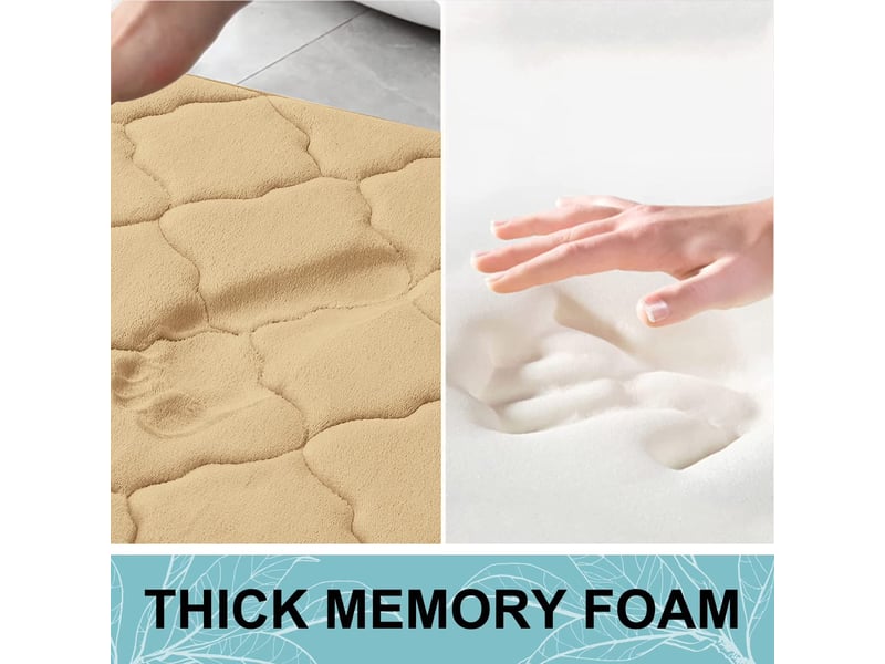  Tapis de bain en mousse à mémoire de forme antidérapant - 24 x 36 pouces - beige  - Conforama C