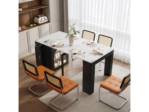 Îlot de cuisine sur roulettes table extensible 83 x 39.6-149.6 cm led multiprise usb noir