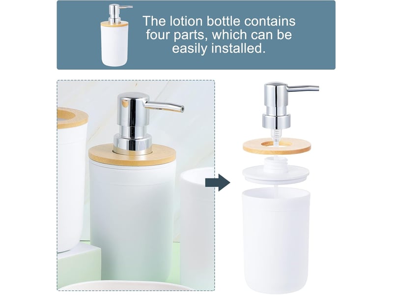  Ensemble de 4 accessoires de salle de bain en bambou  - Conforama C