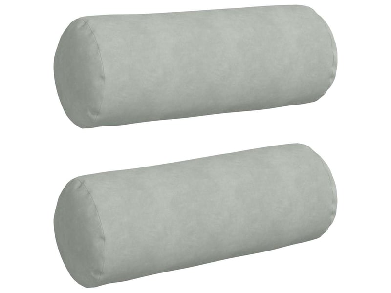  Lot de 2 coussins d'accent, coussins décoratifs, coussins lombaires gris clair ø 25 x 70 cm cf56730  - Conforama A