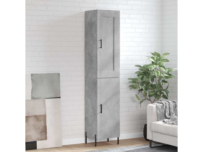  Buffet haut - bahut - meuble de rangement gris béton 34,5x34x180 cm bois d'ingénierie  - Conforama B