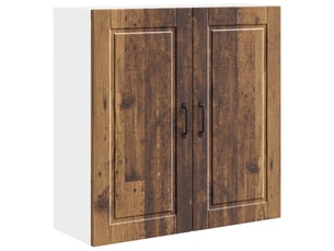 Meuble mural de cuisine, armoire de cuisine bois ancien 80x31x80cm shl7030