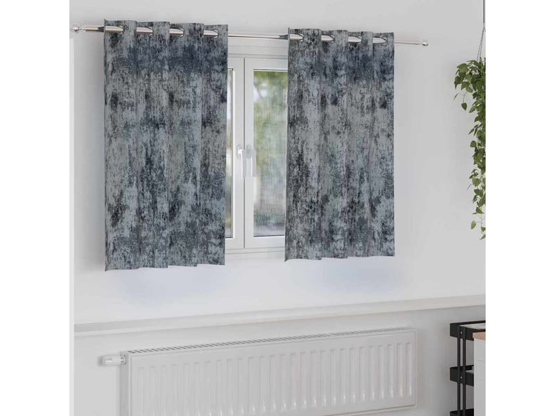 Lot de 2 rideaux en velours, rideaux de fenêtre gris argenté 140 x 140 cm velours cf44213 - Conforama B