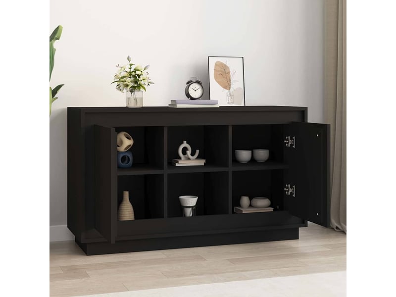  Buffet - bahut - meuble de rangement noir 102x35x60 cm bois d'ingénierie  - Conforama C