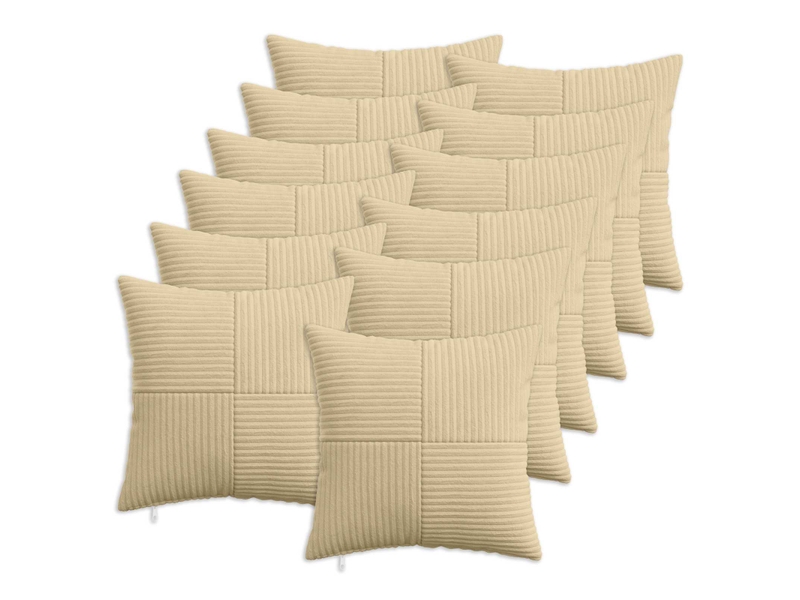  Lot de 12 housses de coussin almelo vert gris 45 x 45 cm cf49026  - Conforama B