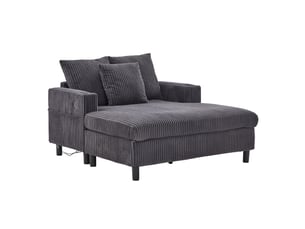 Chaise longue généreuse avec porte-gobelets, usb et led d'ambiance – idéale pour salon, chambre et véranda