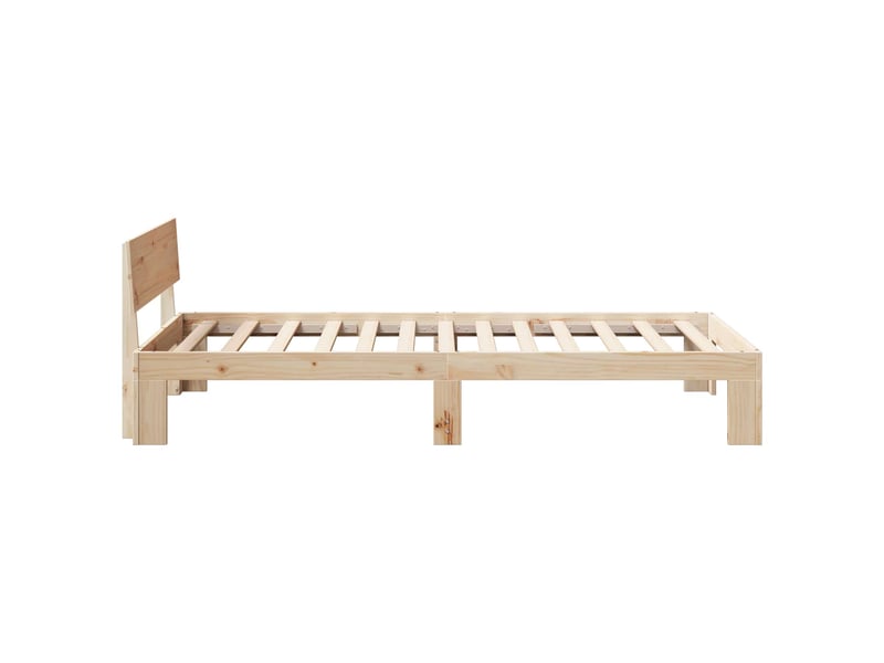 Lit simple- lit adulte -  cadre de lit avec tête de lit naturel 90 x 200 cm pin massif  - Conforama C