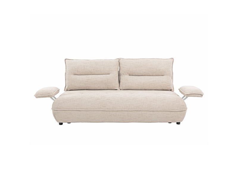 Canapé droit convertible 3p tissu beige accoudoirs amovibles – ramona - Conforama C