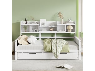 Lit gigogne 90x200 cm OKWISH coloris blanc