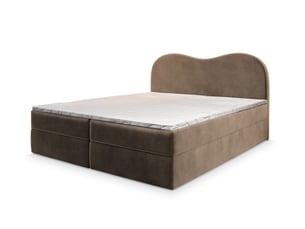 Lit avec rangement 160x200 cm <strong>MASSENO</strong>  <strong></strong> coloris beige