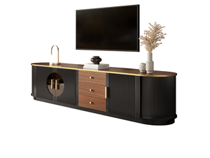 Meuble tv coloris noir 180 cm <strong>VIVRYN</strong>  <strong></strong>