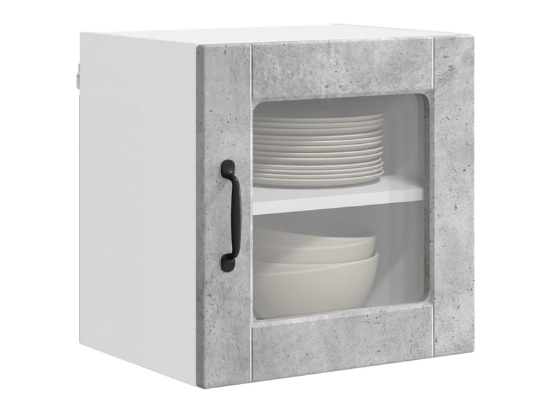  Meuble mural de cuisine, cabinet en verre mural gris béton 40x31x40cm shl2247  - Conforama C