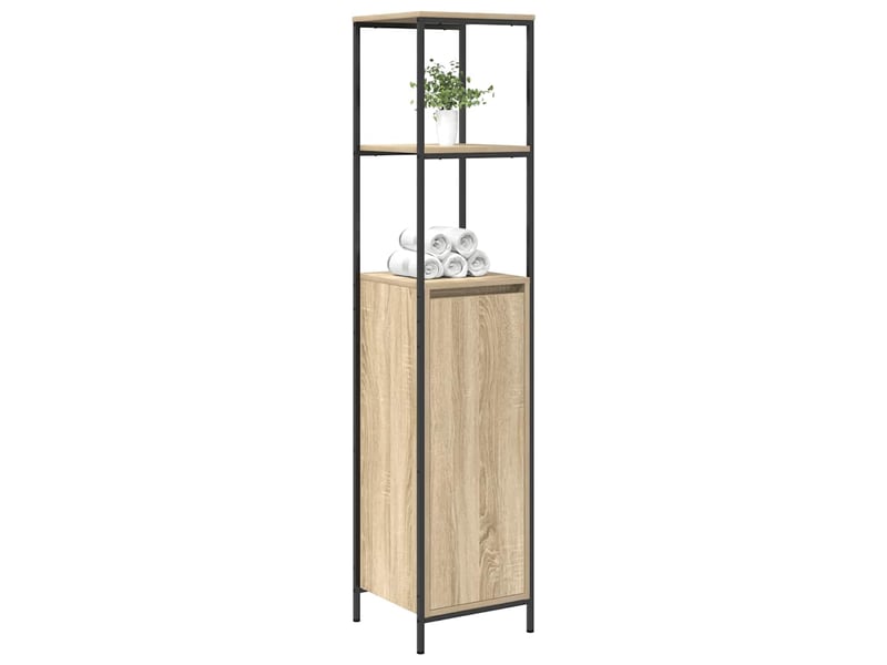  Meuble de salle de bain avec étagères chêne sonoma 36x35x165 cm  - Conforama D