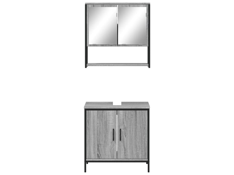 Ensemble de meubles de salle de bain 2 pcs sonoma gris cf63634 - Conforama D