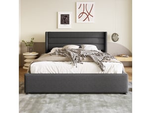 Lit coffre 140x200 cm    coloris gris