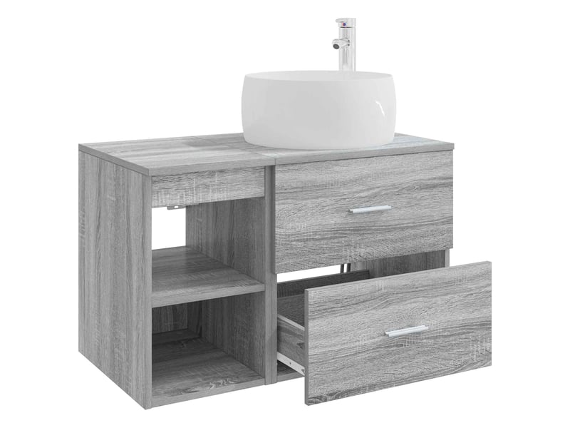 Ensemble de mobilier de salle de bain 2 pcs sonoma gris shl4063 - Conforama D