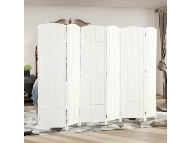  Paravent 6 panneaux en bambou pliable séparateur de pièce 240x170 cm, cloison intimité pour salon  - Conforama C