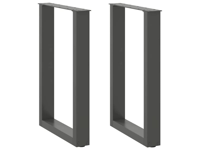 Lot de 2 pieds de table à manger en u ajustables 50 x 72 cm design moderne ambiance élégante en acier anthracite 02_0057418  - Conforama A