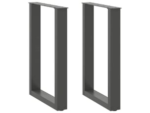 Lot de 2 pieds de table à manger en u ajustables 50 x 72 cm design moderne ambiance élégante en acier anthracite 02_0057418