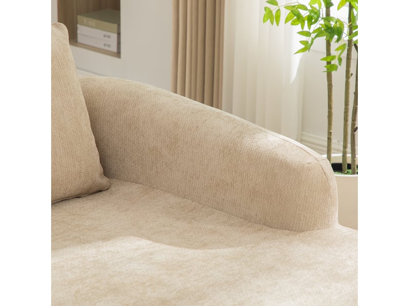  Canapé modulable en tissu chenille beige clair, compressé sous vide, sans montage nécessaire, design contemporain pour salon  - Conforama E