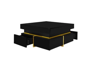Table basse carré(e) coloris noir MEUBLIV  - 70 cmx70 cm