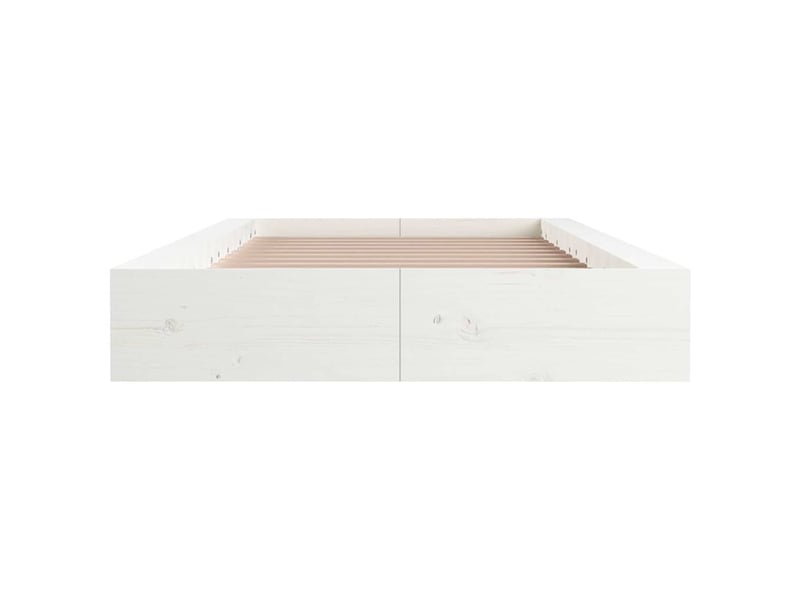  Lit simple- lit adulte -  cadre de lit sans matelas blanc 100x200 cm bois massif  - Conforama C