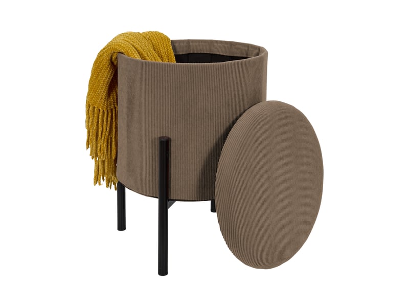 Lot de 4 poufs - home deco factory - cotele jules - rangement - marron  - Conforama C