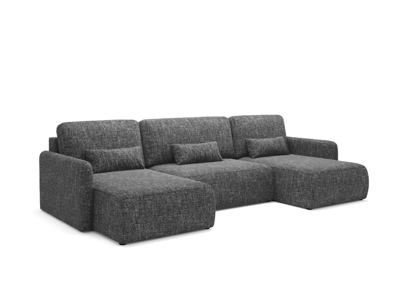 Canapé d'angle convertible livello u noir - Conforama D