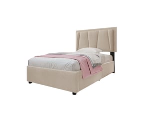 Lit avec rangement 90x200 cm coloris beige