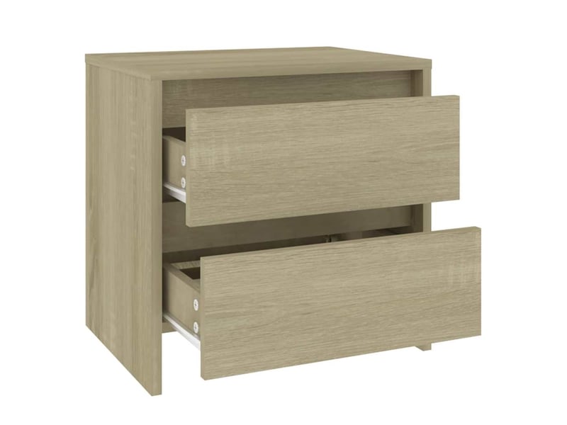  Lot de 2 tables de chevet - cabinet de chevet - table de nuit chêne sonoma bois d'ingénierie  - Conforama D