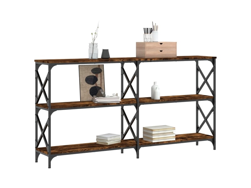  Table de chevet - table console chêne fumé 156x28x80,5 cm bois d'ingénierie  - Conforama B